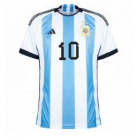 Fotballdrakt Herre Argentina Lionel Messi #10 Hjemmedrakt VM 2022 Kortermet